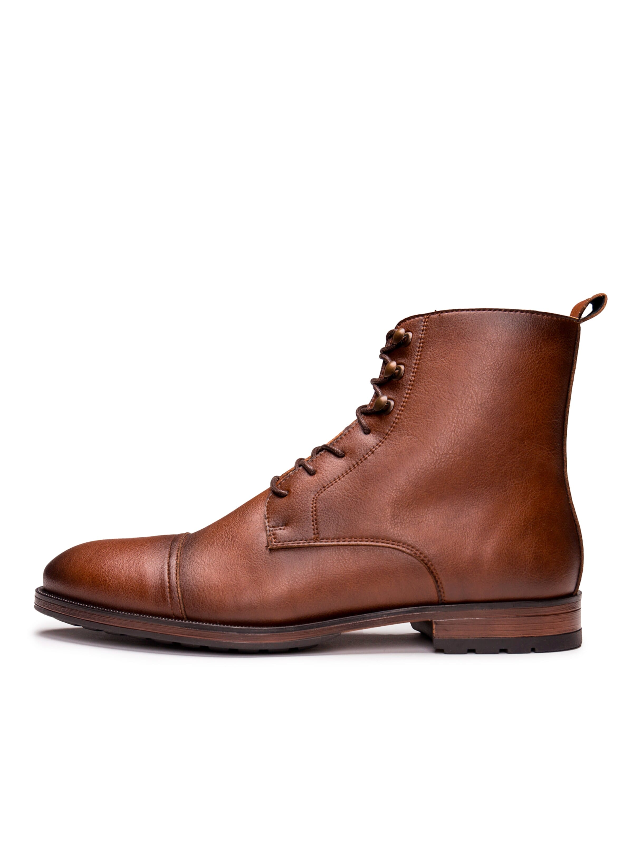 nae Vegan Shoes Boots med snörning 'Lore' i brun: framsida