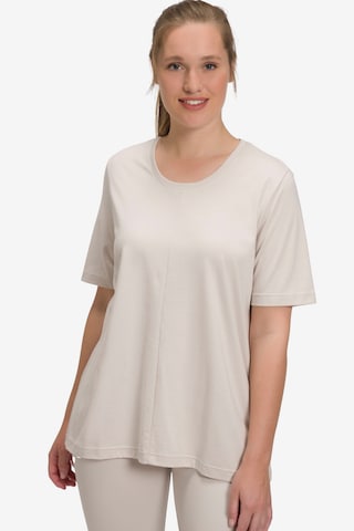 T-shirt Ulla Popken en beige : devant