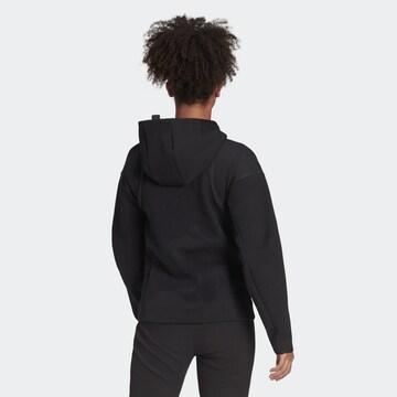 ADIDAS SPORTSWEAR Athletic Zip-Up Hoodie 'Mission Victory' in Black