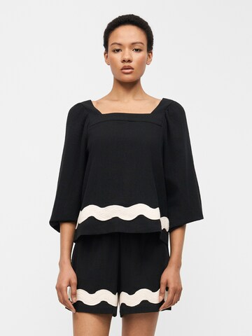 OBJECT Μπλουζάκι 'OBJMARICA' σε μαύρο: μπροστά