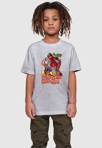 ABSOLUTE CULT Shirt 'Willy Wonka And The Chocolate Factory - Spoiled Brat' in Grijs: voorkant