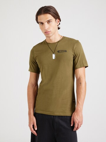 G-STAR Tričko 'Old Skool' - Zelená: predná strana