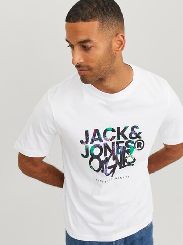 Tricou 'SILVER LAKE' de la JACK & JONES pe alb