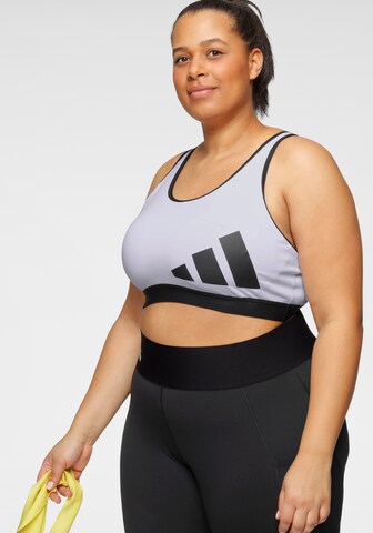 ADIDAS PERFORMANCE Bustier Urheilurintaliivit 'Believe This' värissä valkoinen