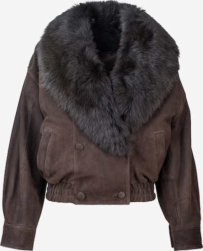 A&A Vesa Winterjacke 'Suede Leather Bomber Jacket with Detachable Shawl Collar 1069' in XS in braun, Produktansicht