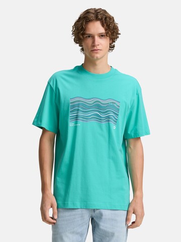 T-Shirt TOM TAILOR DENIM en vert : devant