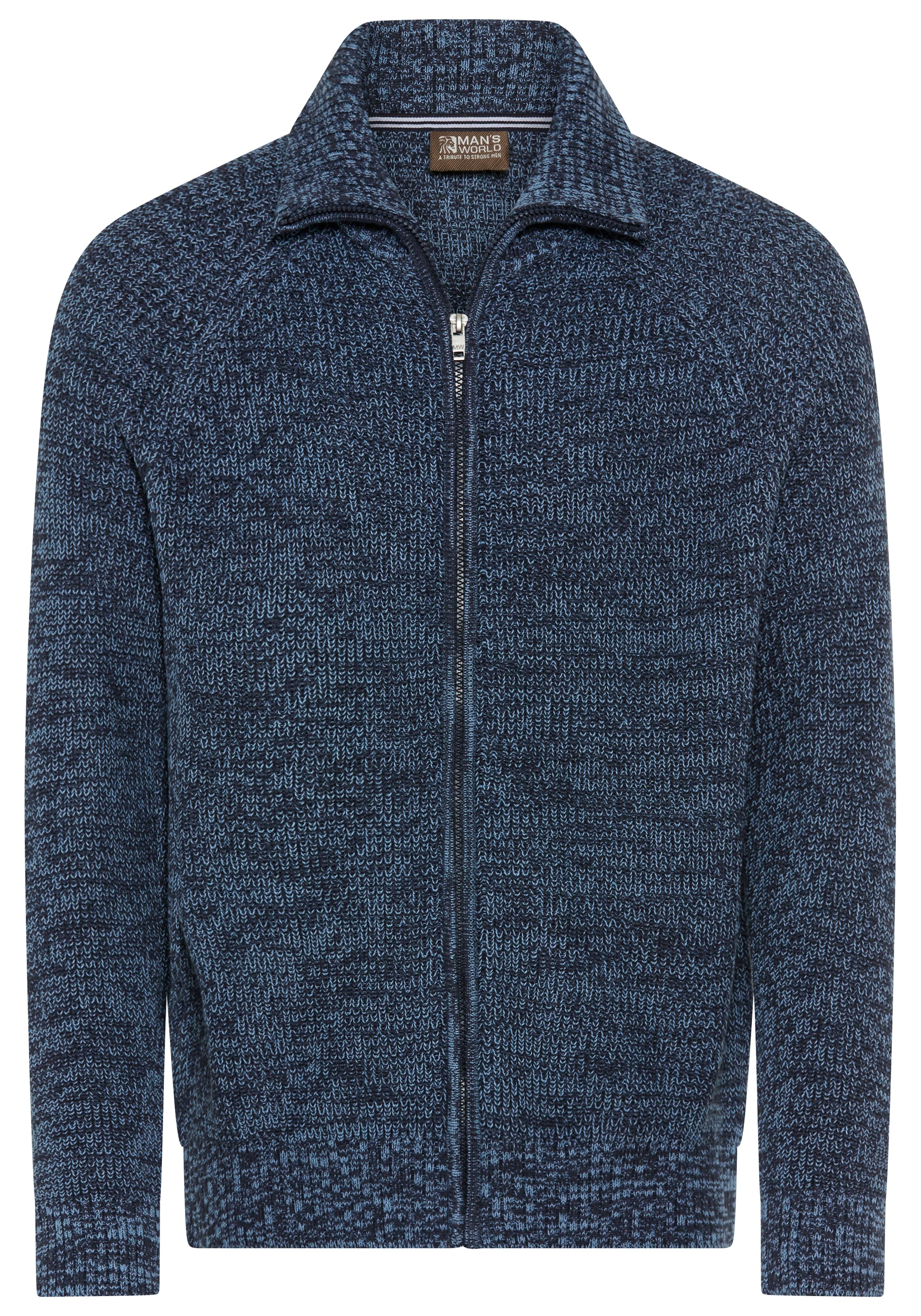 Man's World Knit Cardigan in Blue: front