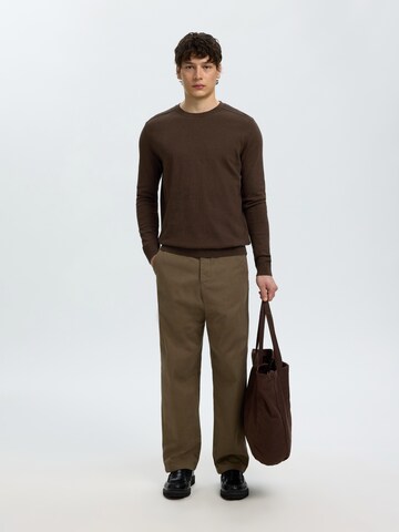 SELECTED Regular Fit Pullover 'SLHBERG' in Braun