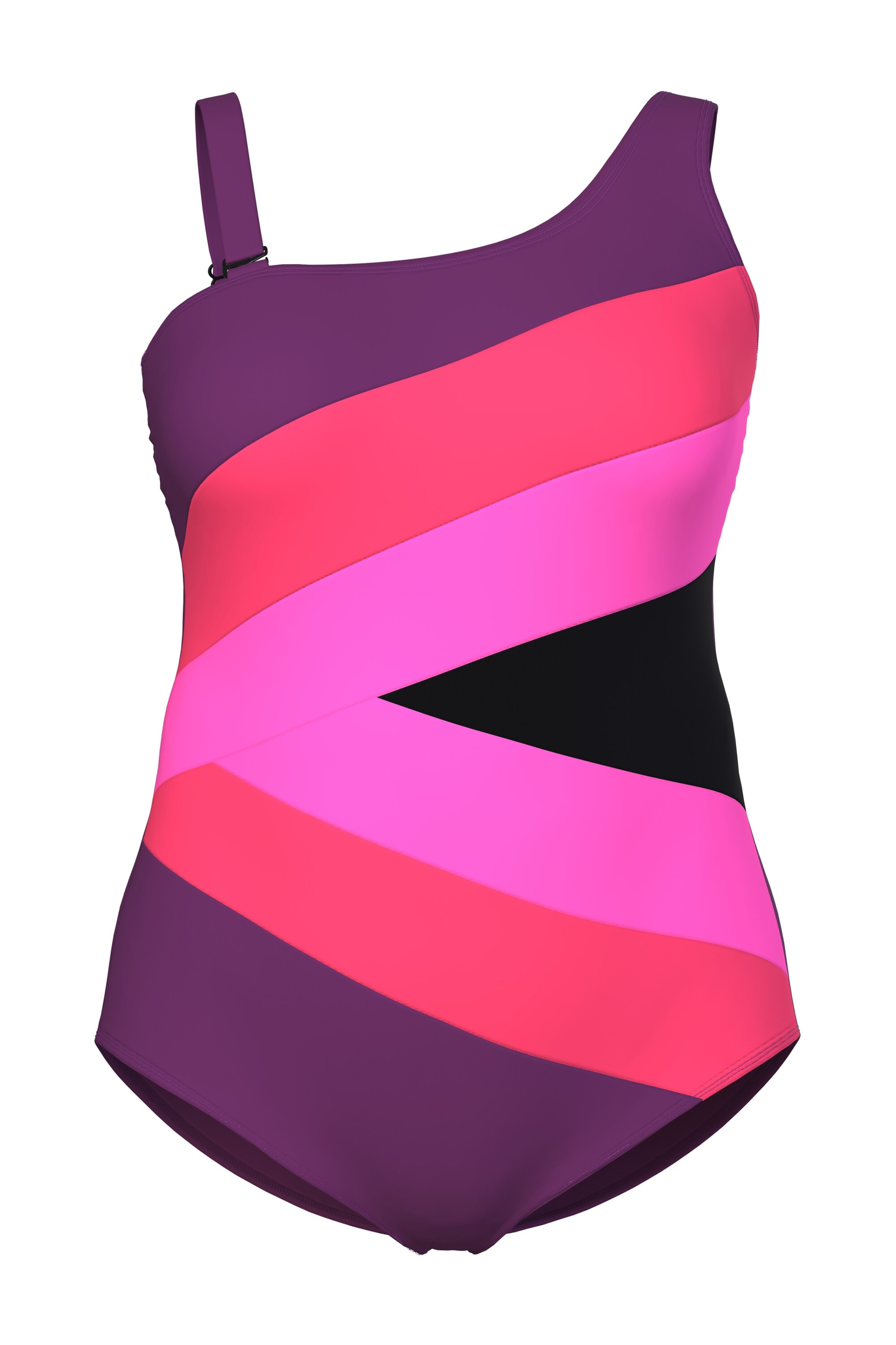 Ulla Popken Bustier Badpak in Lila: voorkant