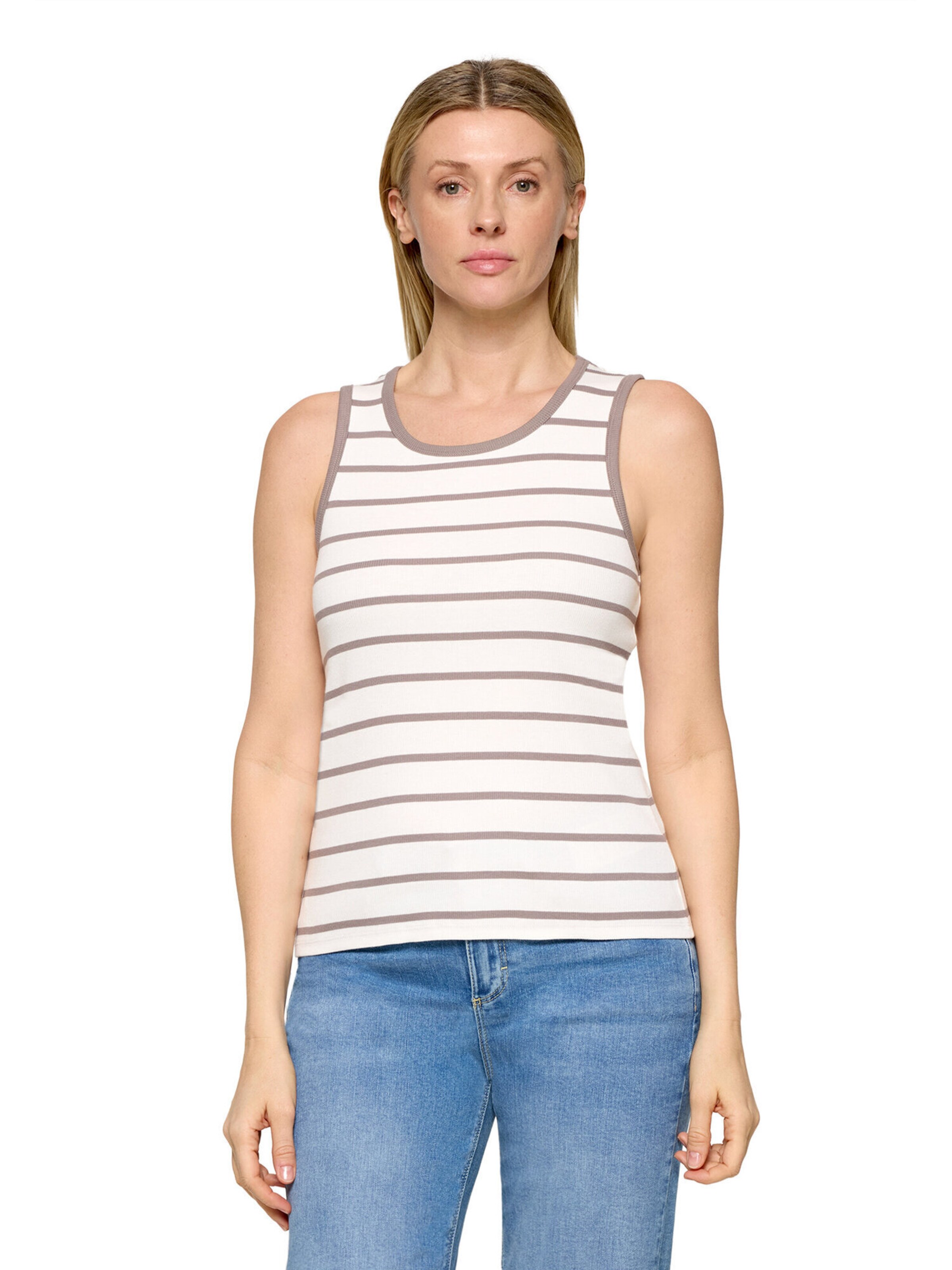 Cartoon Top in Beige: front