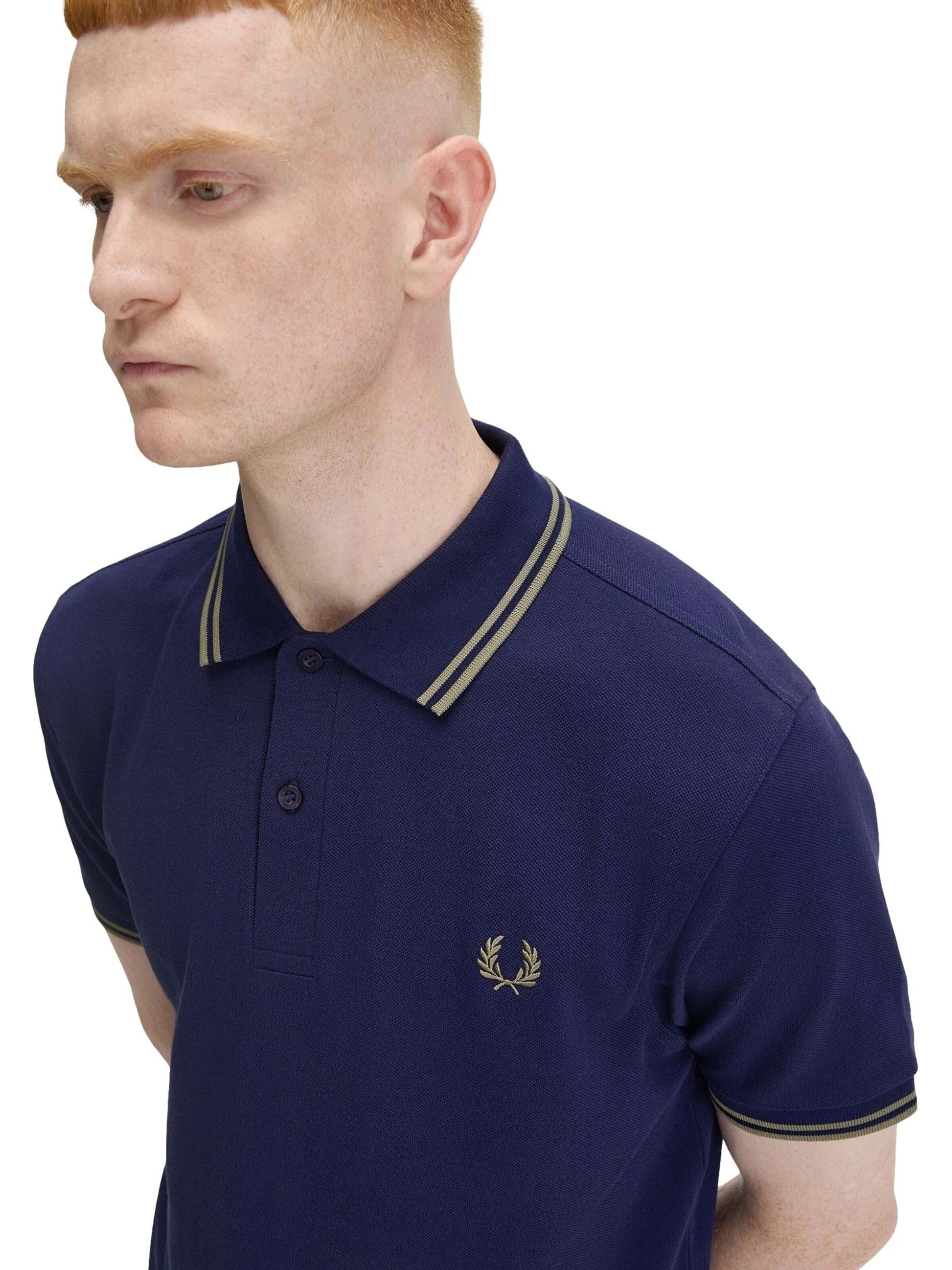 Fred Perry - Camiseta 'Polo fred perry marino/verde twin tipped shirt' en azul