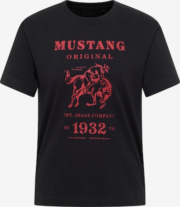 MUSTANG T-Shirt ' Floris ' in Schwarz: Vorderseite