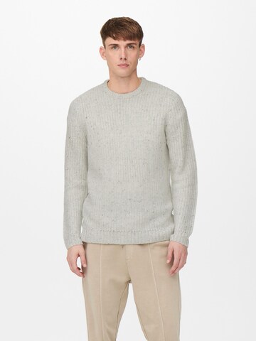 Pull-over 'Nazlo' Only & Sons en blanc : devant