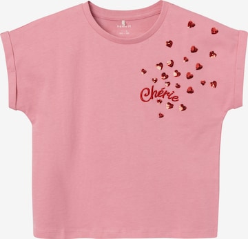 T-Shirt 'FLARVE' NAME IT en rose : devant