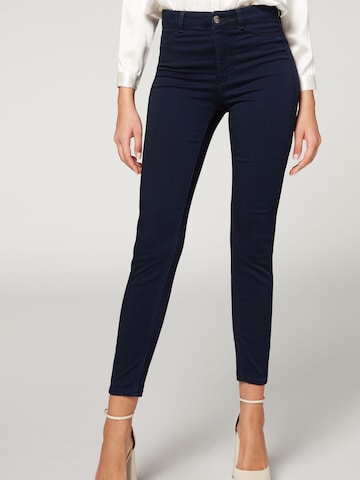 CALZEDONIA Skinny Jeans 'thermo' in Blue: front