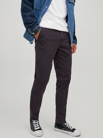JACK & JONES Slim fit Chino Pants 'Marco Fred' in Grey: front