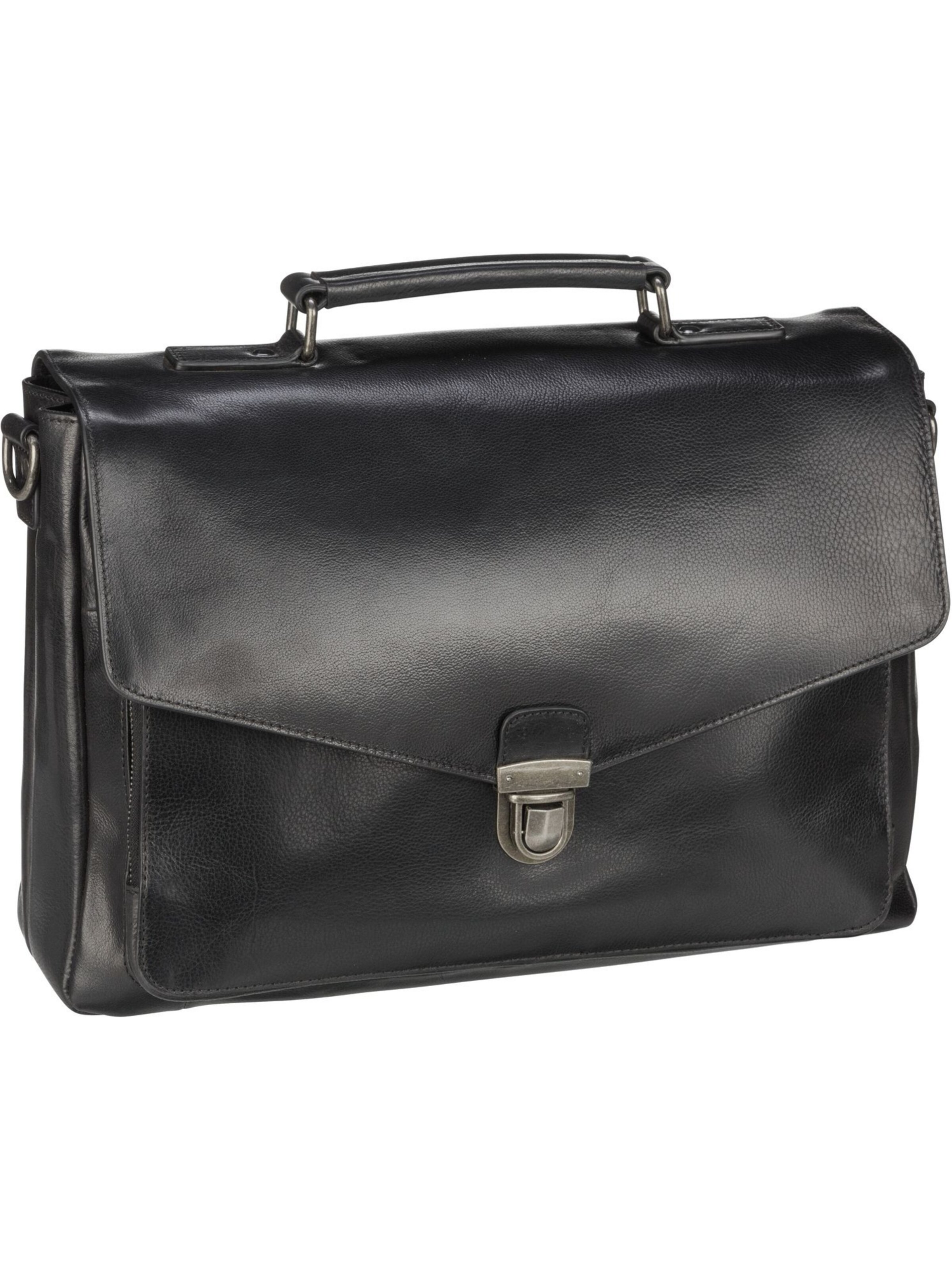 LEONHARD HEYDEN Aktentasche 'Roma' in Schwarz: Vorderseite