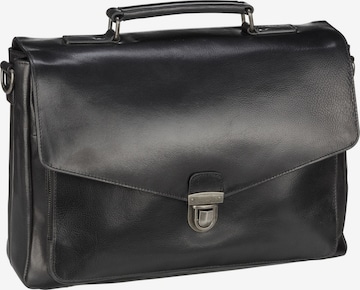 LEONHARD HEYDEN Document Bag 'Roma' in Black: front