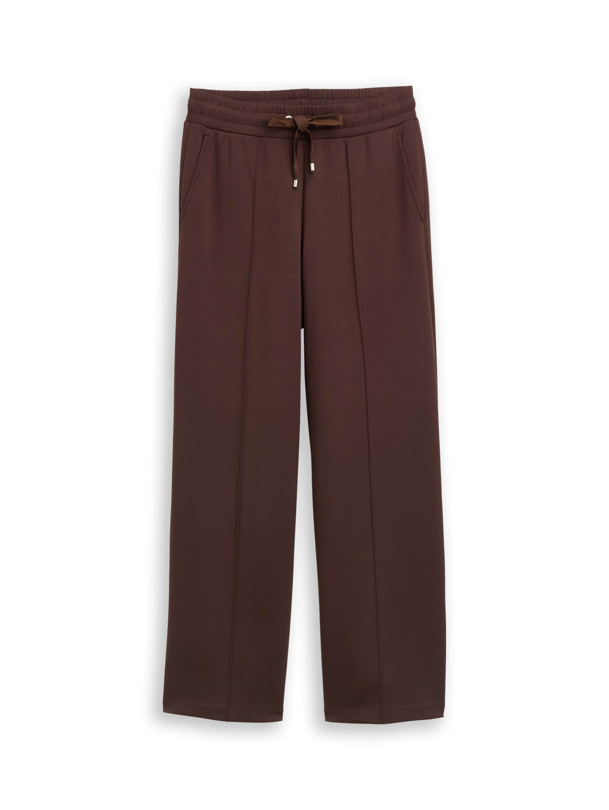 TOM TAILOR Wide leg Trousers in Brown: front