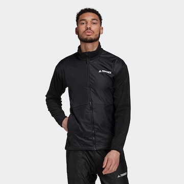 ADIDAS TERREX Athletic Fleece Jacket in Black: front