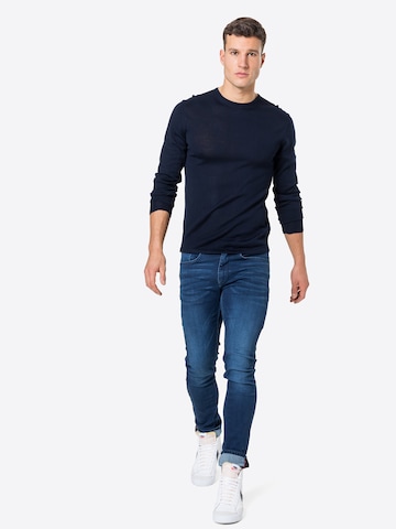 Casual Friday Regular Fit Pullover in Blau