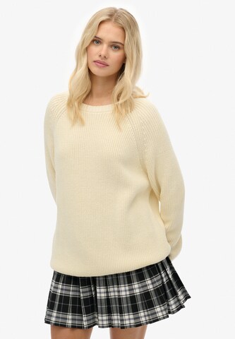 Pull-over Superdry en beige : devant