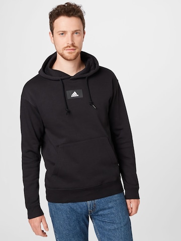 ADIDAS SPORTSWEAR Sportsweatshirt 'Essentials Feelvivid  Fleece Drop Shoulder' in Zwart: voorkant