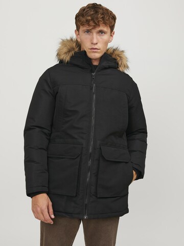 JACK & JONES - Abrigo de entretiempo 'JPRBWing' en negro: frente