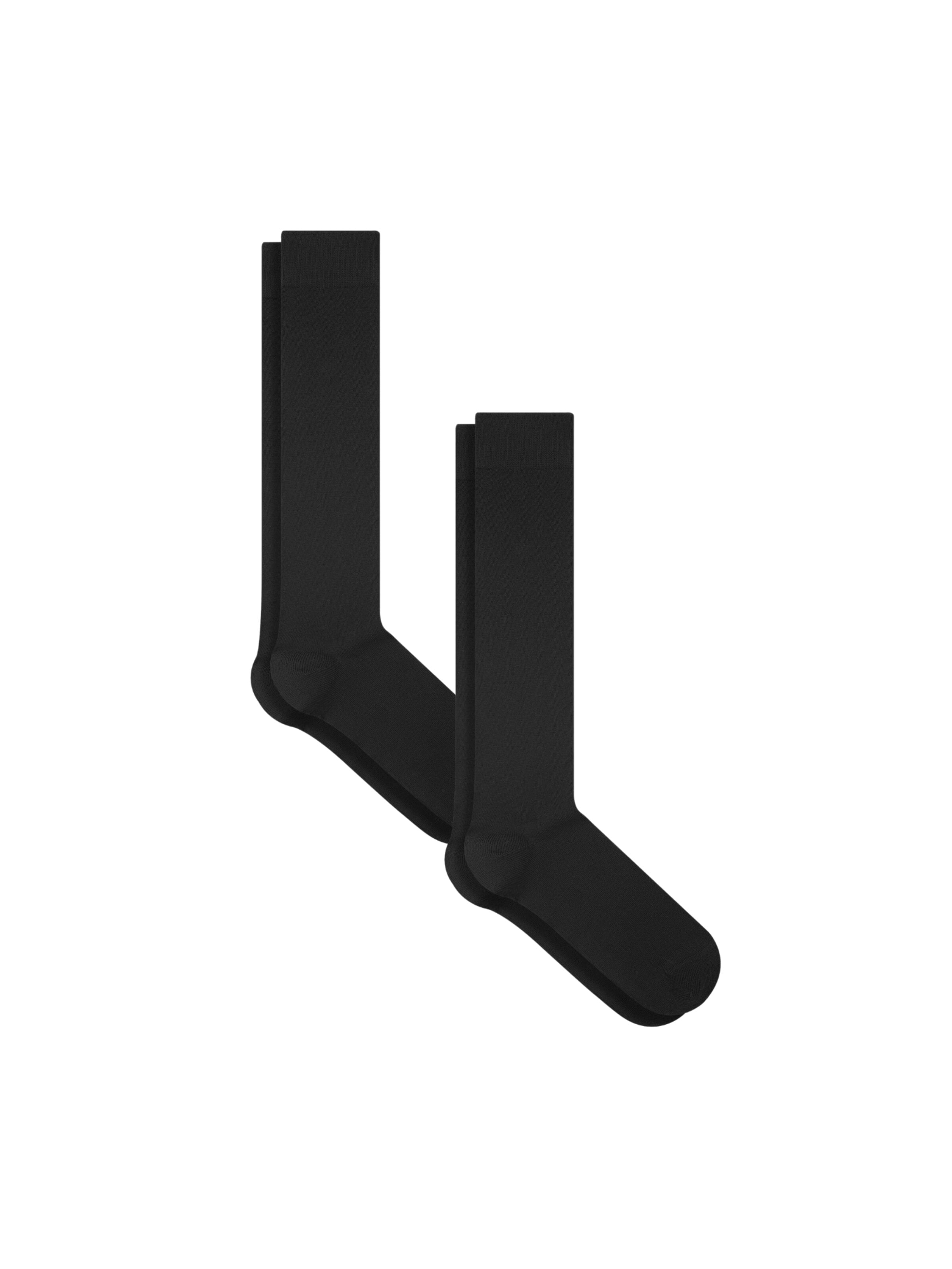 Albero Natur Knee High Socks '2er Pack Unisex Kniestrümpfe aus Bio-Baumwolle' in Black: front