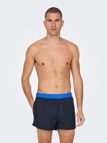 Only & Sons Zwemshorts in Blauw: voorkant