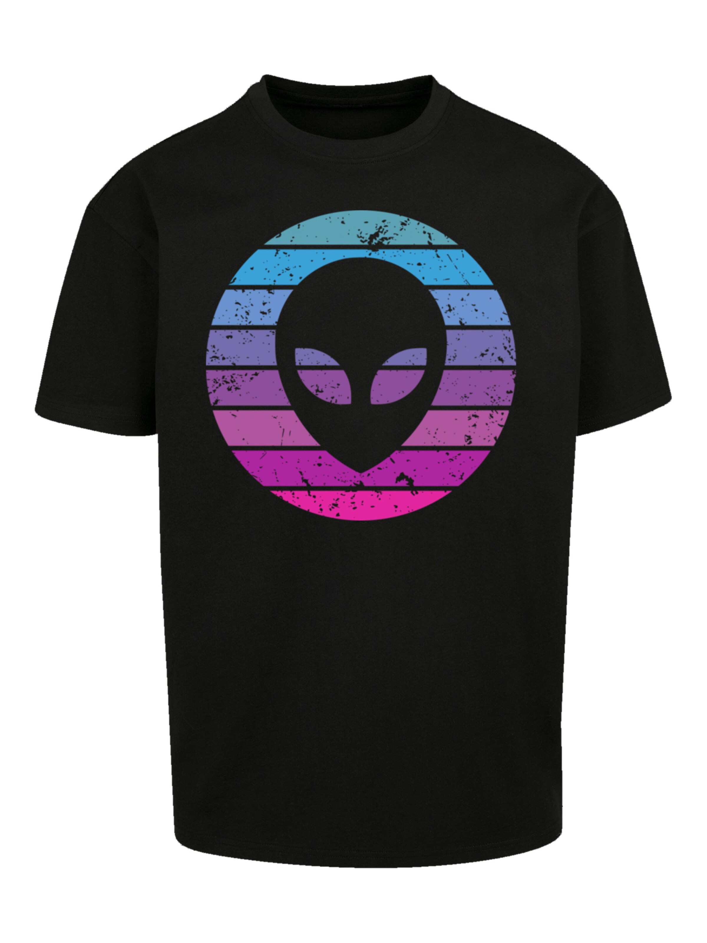 T-Shirt 'Alien Kopf' F4NT4STIC en noir : devant