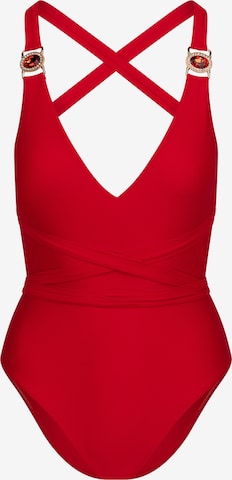 Moda Minx - Triangular Fato de banho 'Amour' em vermelho: frente