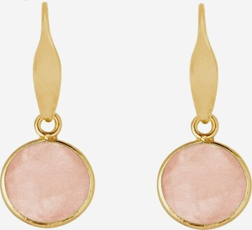 Gemshine Earrings 'Rosenquarz' in Gold: front