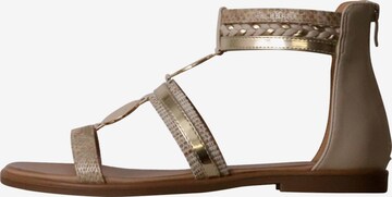 Sixth Sense Sandaal 'Flache Sandalen mit Reißverschluss' in Beige: voorkant