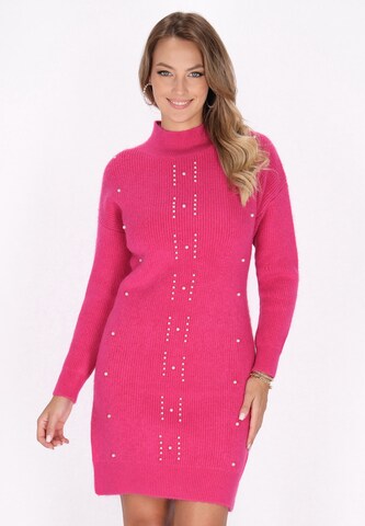 faina - Vestido de punto en rosa: frente