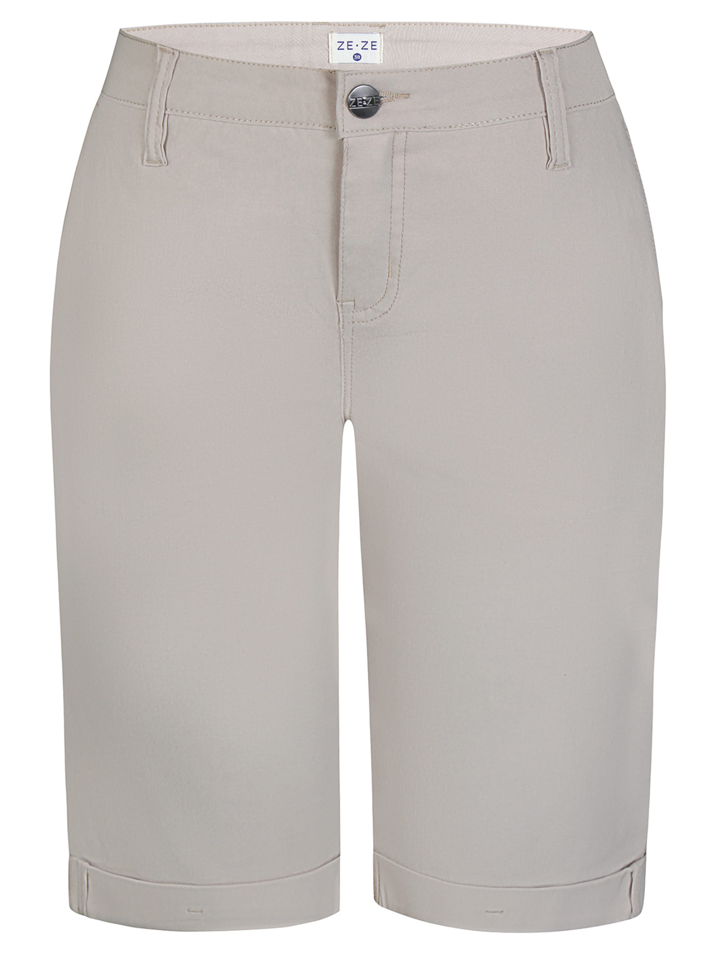 ze-ze Slimfit Broek 'Sanne 313' in Beige: voorkant