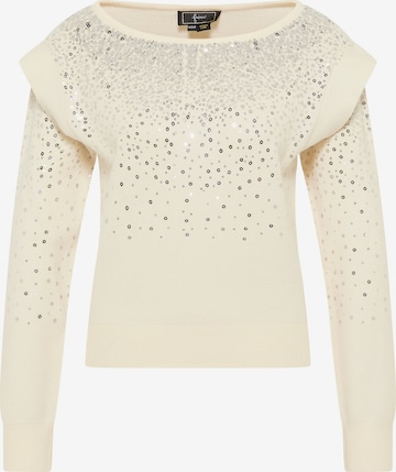 Pull-over faina en blanc : devant