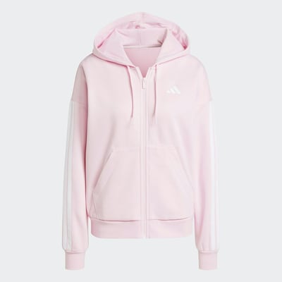Bluză cu fermoar sport 'Essentials' ADIDAS SPORTSWEAR pe rosé / alb, Vizualizare produs