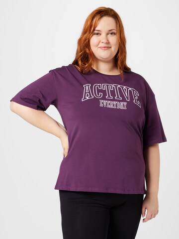 Active by Zizzi Performance Shirt 'ANING' in Purple: front