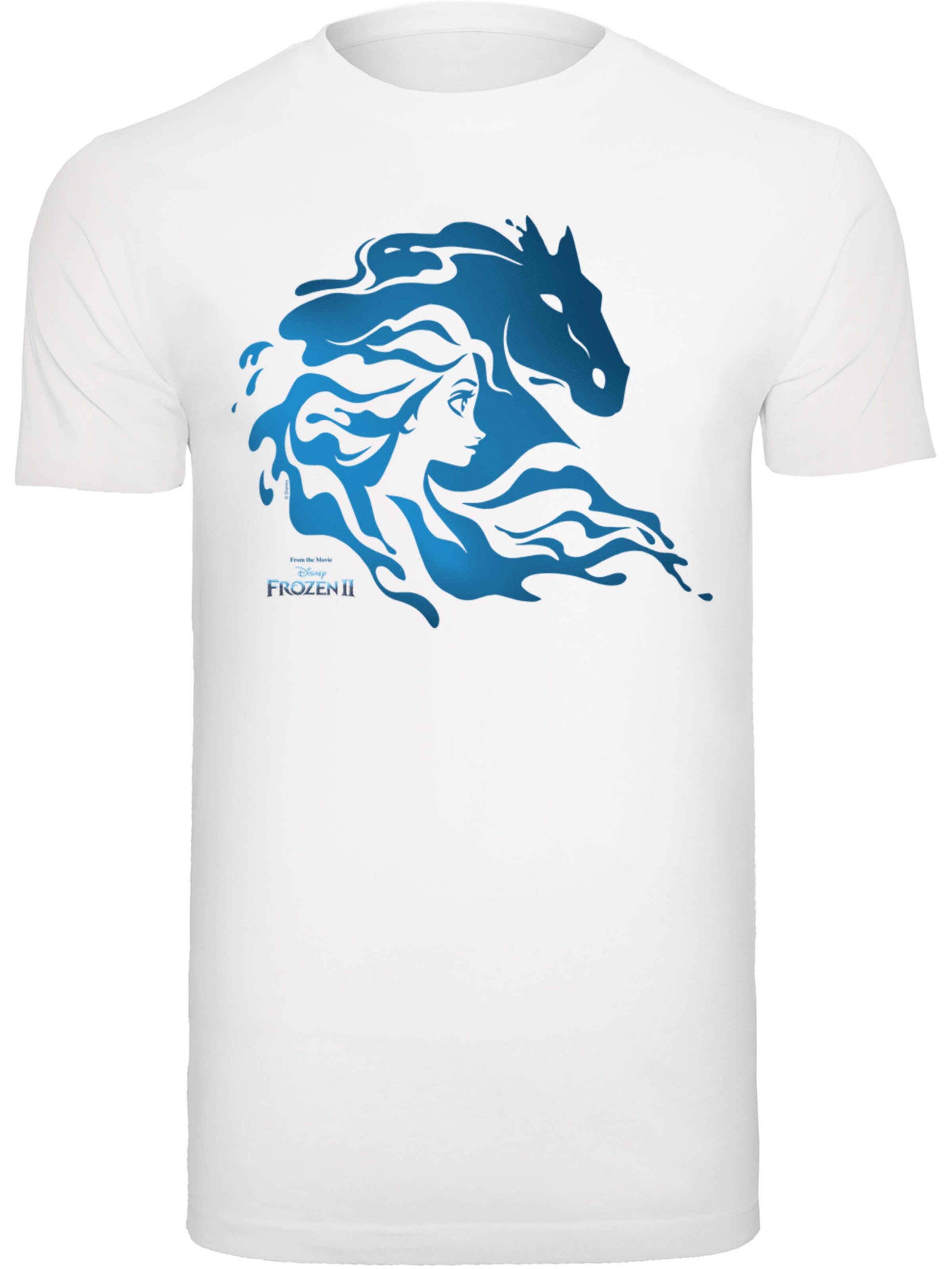 T-Shirt 'Disney Frozen 2 - Nokk Silhouette' F4NT4STIC en blanc : devant