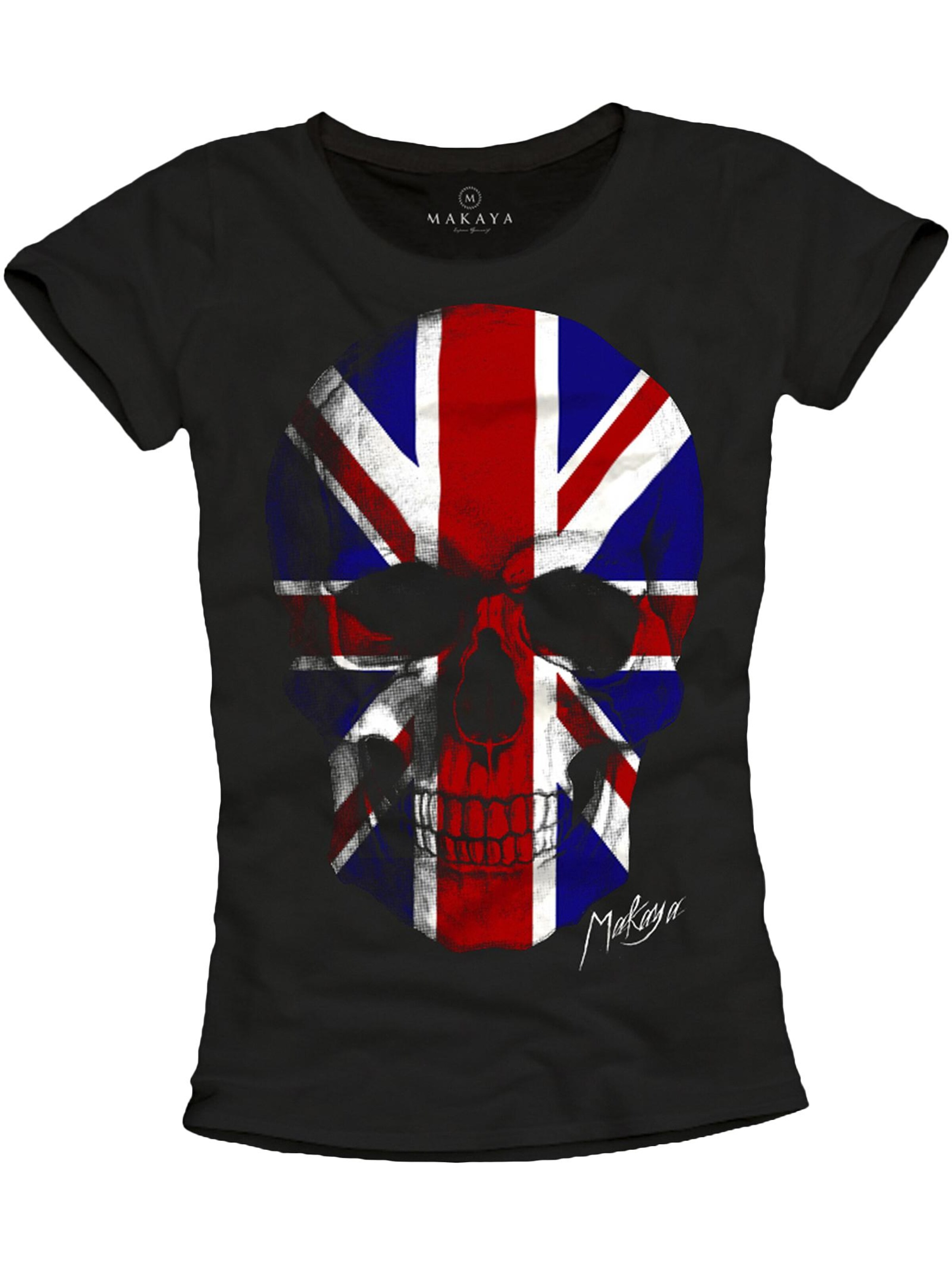 MAKAYA Shirt 'UK Skull' in Black: front