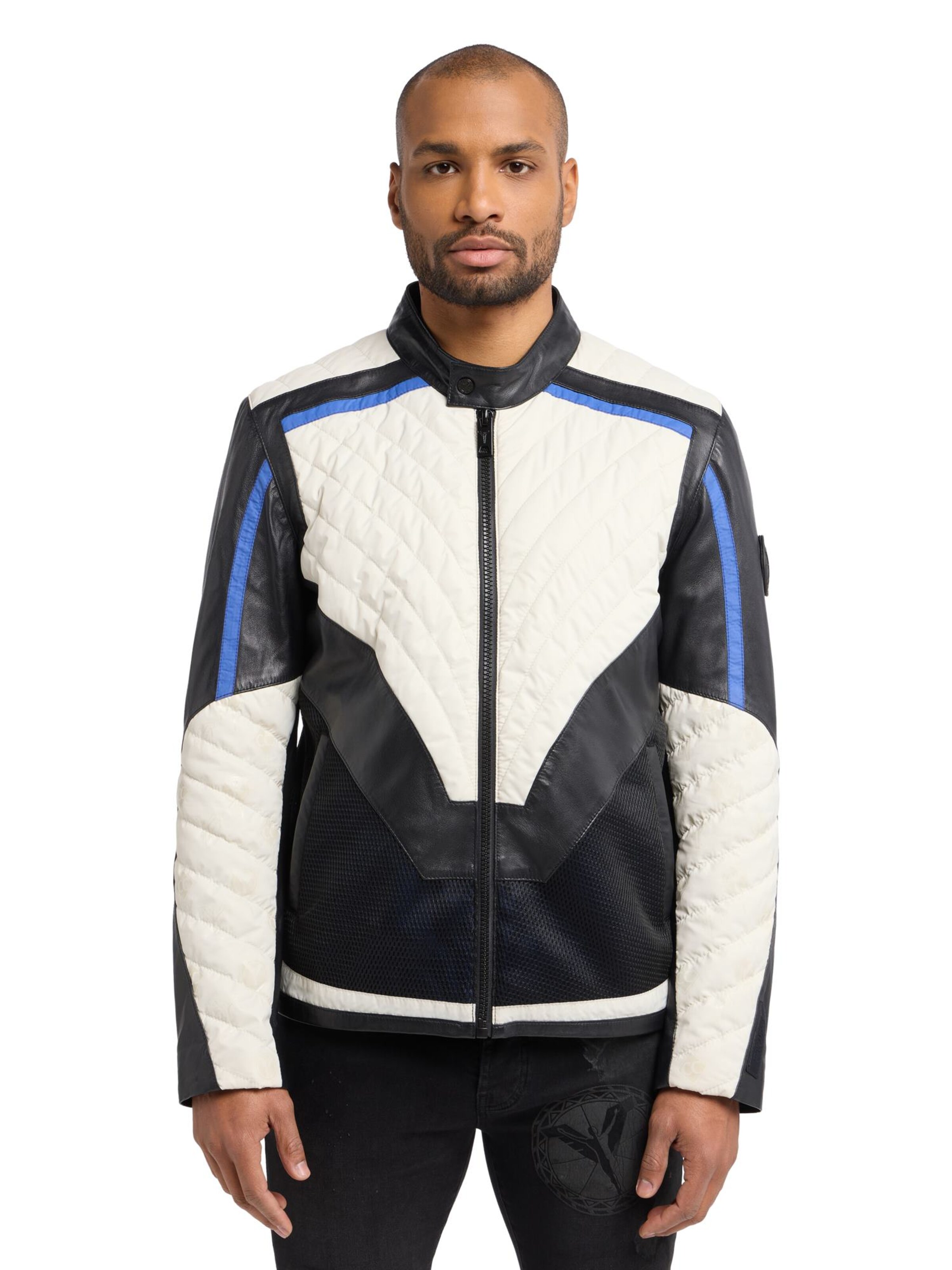 Carlo Colucci Übergangsjacke 'Depian' in Schwarz: Vorderseite