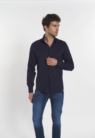 mėlyna DENIM CULTURE Standartinis modelis Marškiniai 'MAXIMILLIAN'