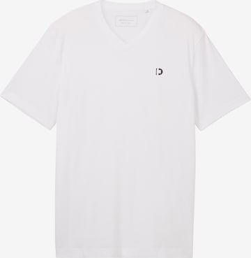 T-Shirt TOM TAILOR DENIM en blanc : devant