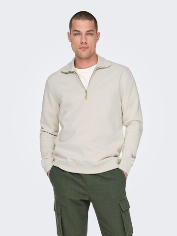 Only & SonsSweater majica 'ONSRiley' - bijela boja: prednji dio