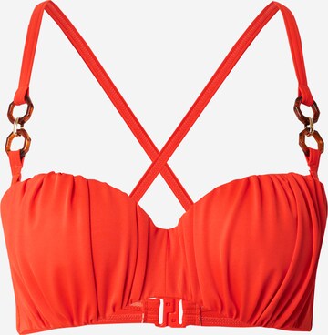 Dorina Bandeau Bikini Top in Orange: front