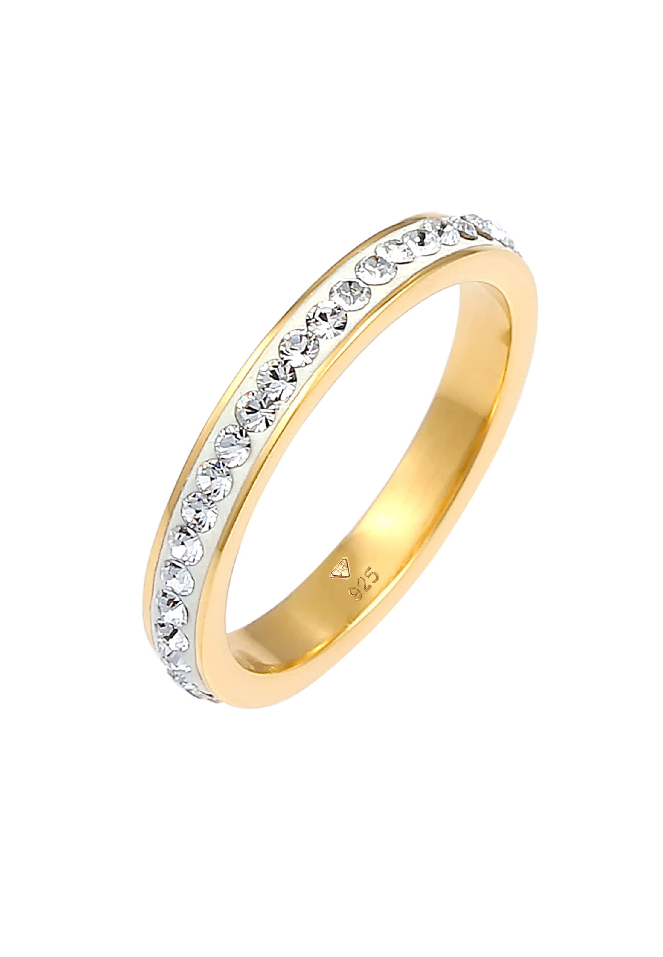 ELLI Ring 'Kristall' in Gold: Vorderseite