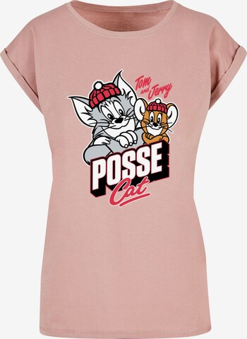 T-shirt 'Tom And Jerry - Posse Cat' ABSOLUTE CULT en rose : devant