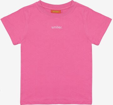 smiler. Shirt 'mini-laugh.' in Roze: voorkant