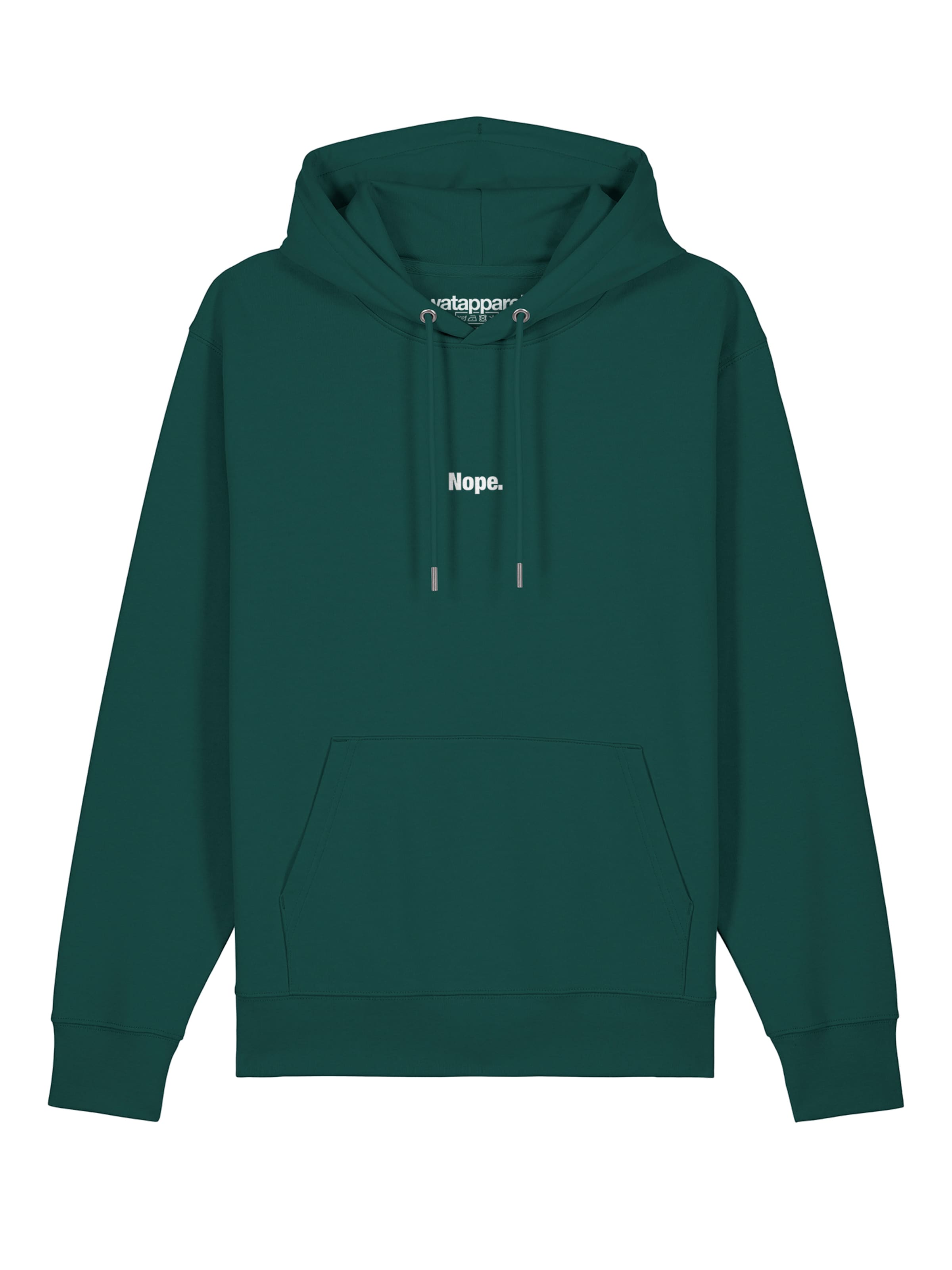 Sweat-shirt ' Nope ' Watapparel en vert : devant